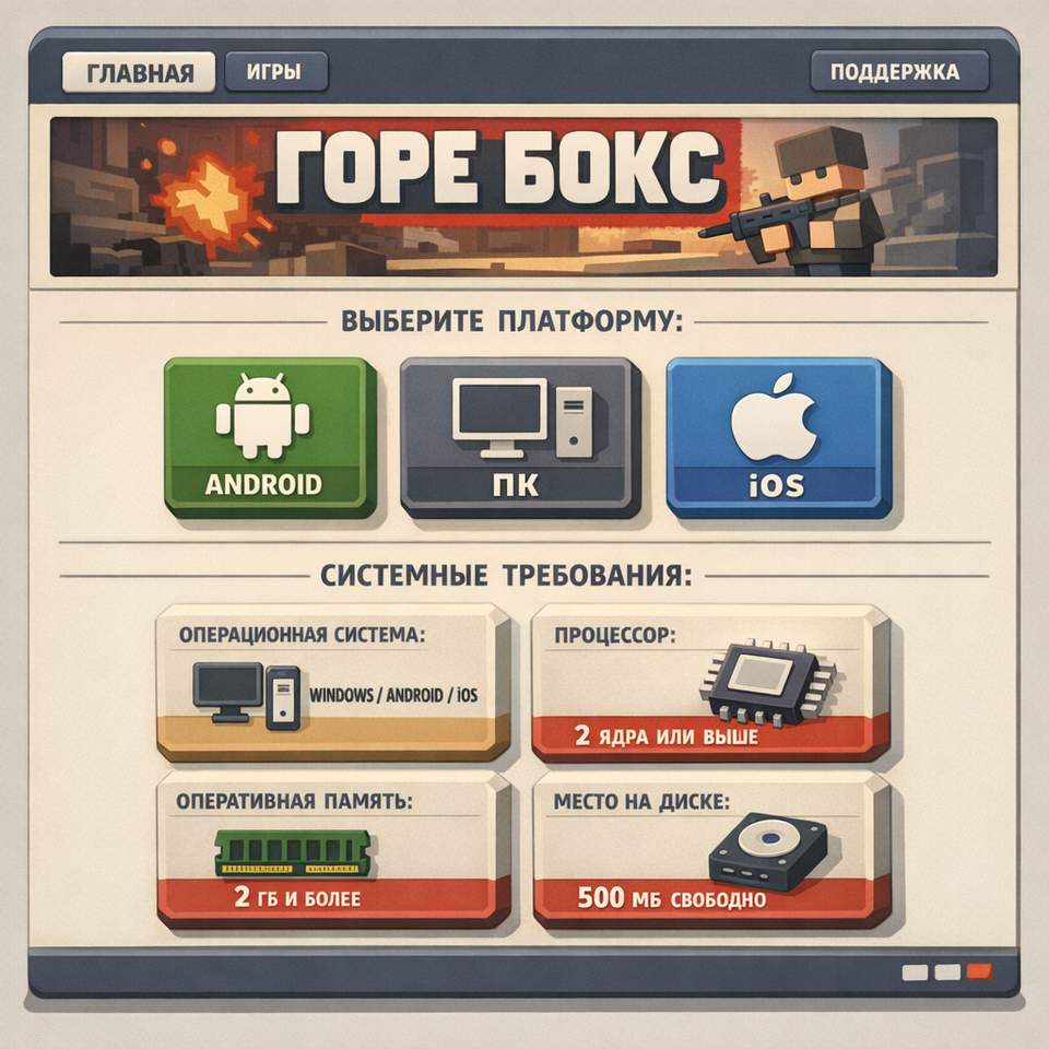платформы и системные требования GoreBox